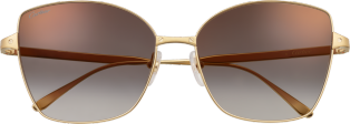 Santos de Cartier sunglasses Smooth and brushed golden-finish metal, graduated grey lenses with golden flash