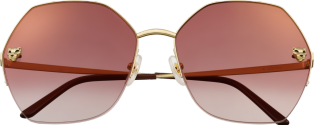 Panthère de Cartier sunglasses Smooth golden-finish metal, graduated burgundy lenses with rose flash