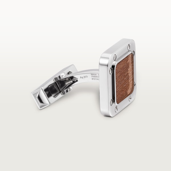 Santos de Cartier cufflinks Palladium-finish sterling silver and Kotibe wood