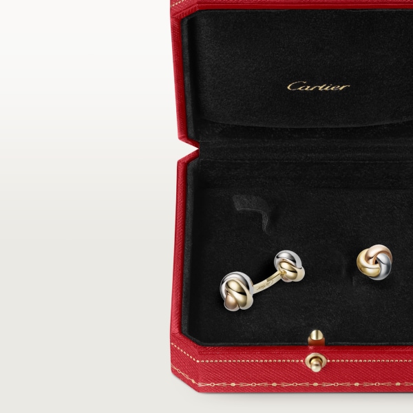 Trinity cufflinks Yellow, pink and white gold