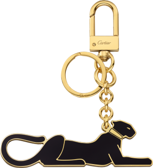 Diabolo de Cartier Panthère key ring Lacquered gold-finish metal