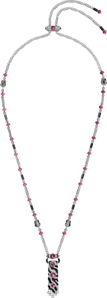 Beautés du Monde necklaceWhite gold, rubellite, onyx, diamonds