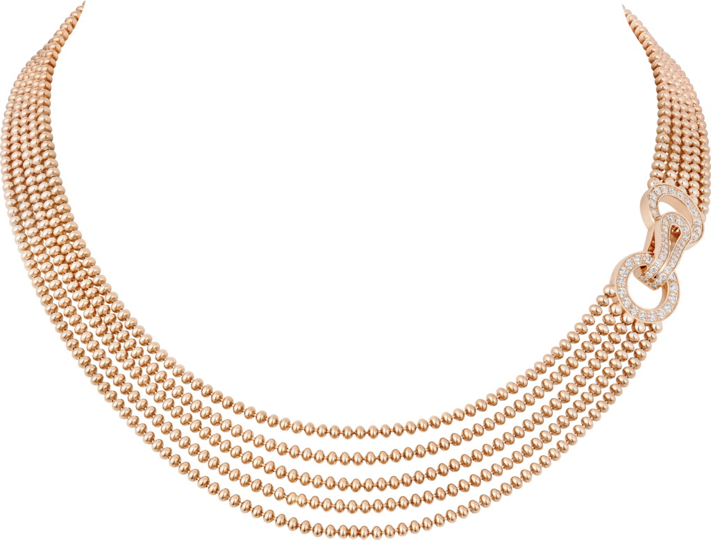 Agrafe necklaceRose gold, diamonds