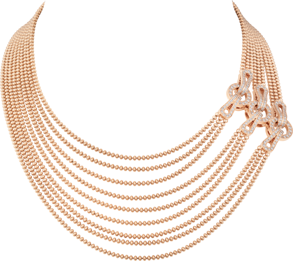 Agrafe necklaceRose gold, diamonds