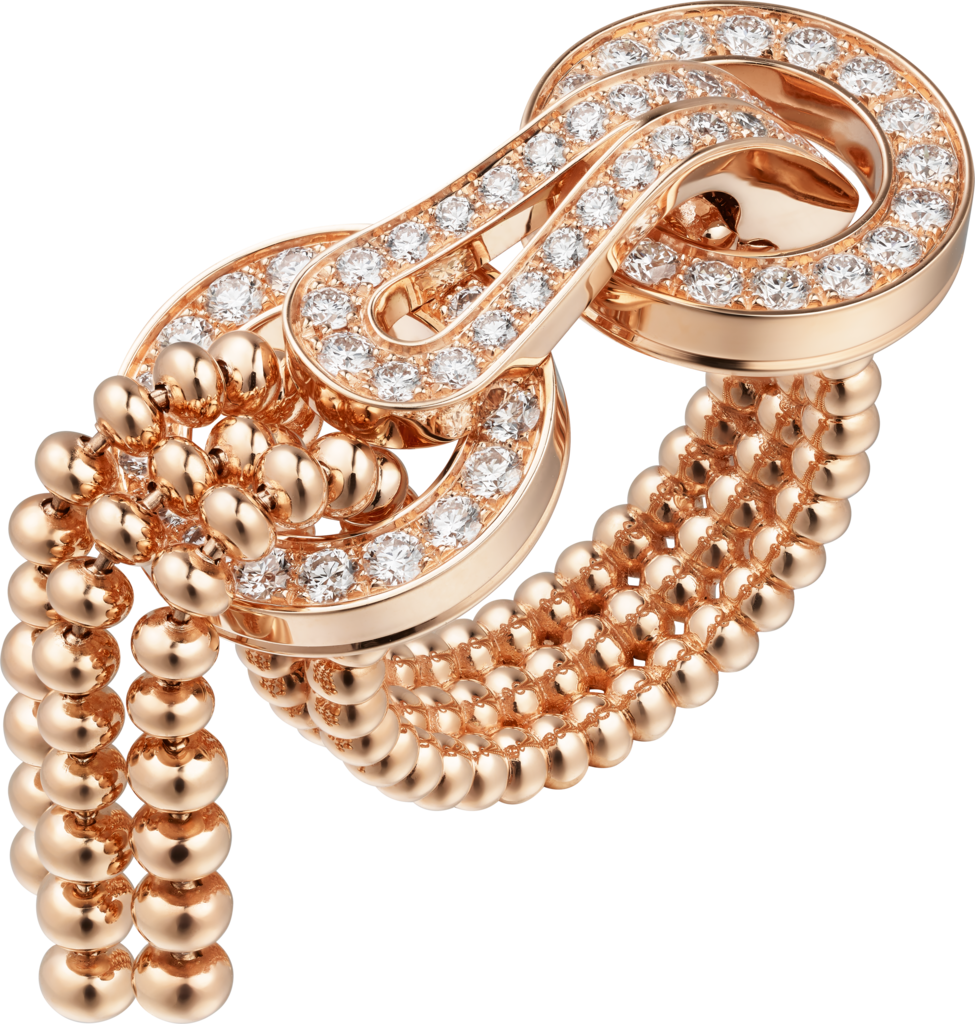 Agrafe ringRose gold, diamonds