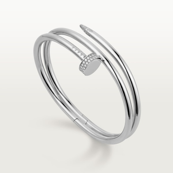 Juste un Clou bracelet, double, diamonds White gold, diamonds