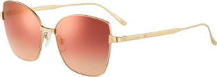 Santos de Cartier sunglasses Smooth and brushed golden-finish metal, graduated burgundy lenses with pink flash