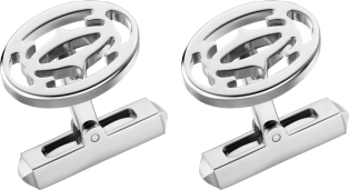 C de Cartier cufflinks Sterling silver, palladium finish