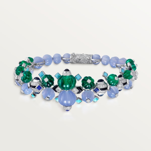 Creative Collection Bracelet White gold, emeralds, chalcedony, sapphire, onyx, turquoise, diamonds