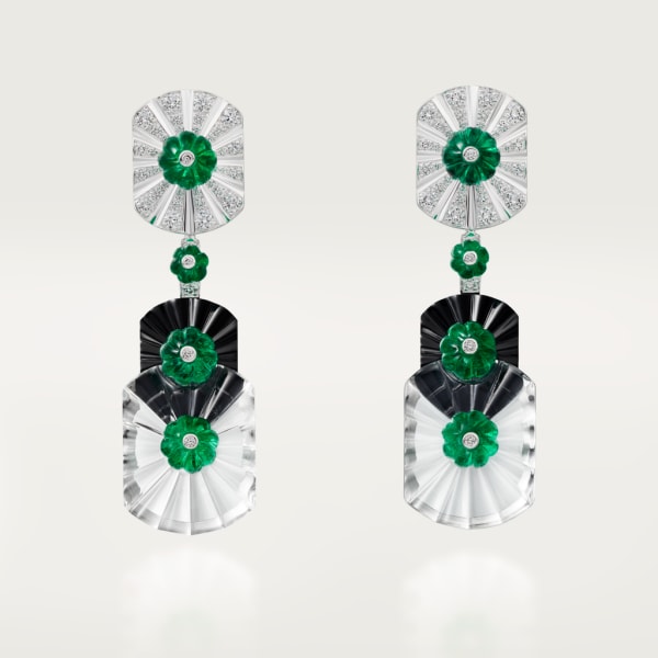 Sixième Sens par Cartier earrings White gold, emeralds, rock crystal, onyx, diamonds