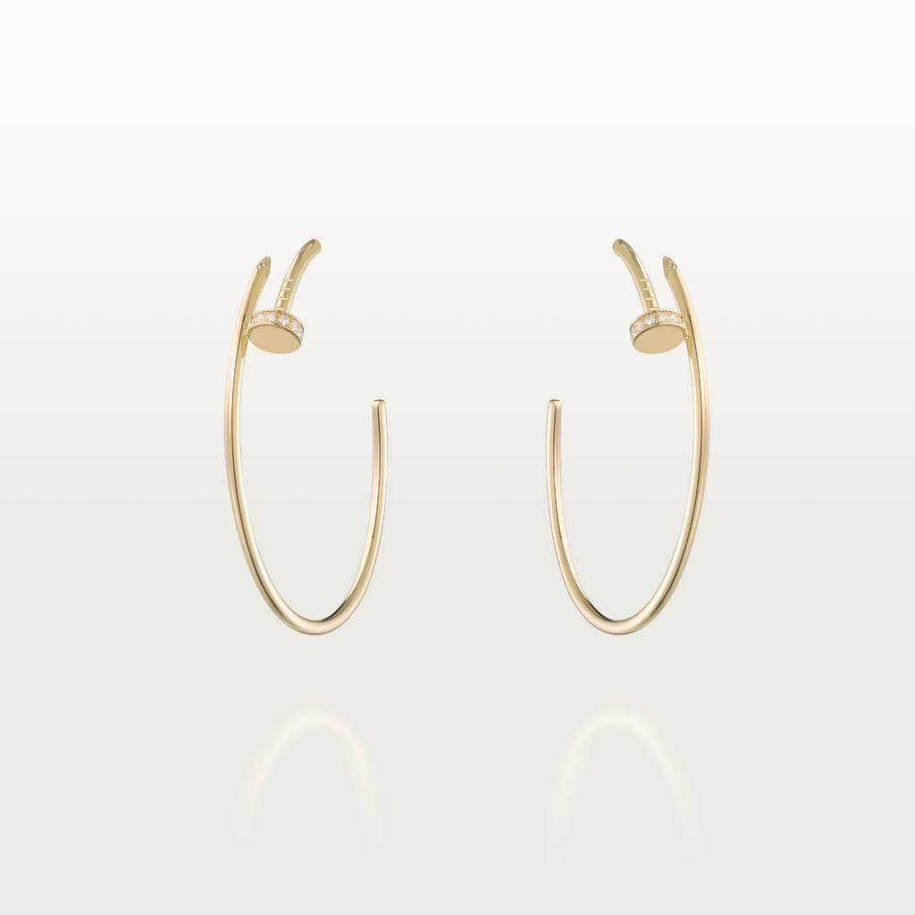 Juste un Clou hoop earrings, large model, diamondsYellow gold, diamonds