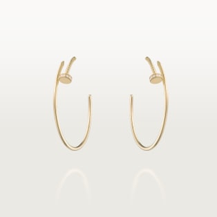 Juste un Clou hoop earrings, large model, diamonds Yellow gold, diamonds