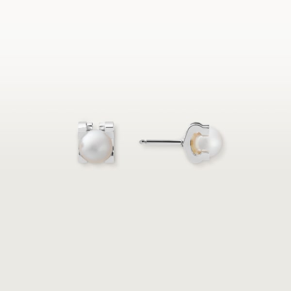 C de Cartier earrings White gold, pearl