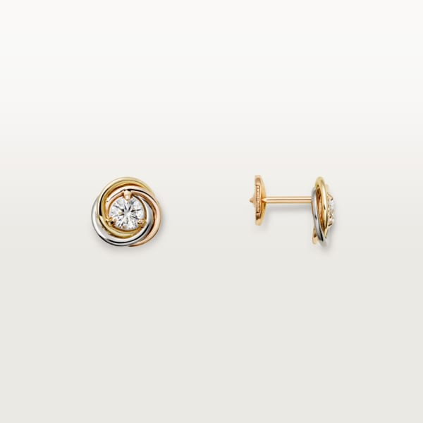 Trinity earrings White gold, yellow gold, rose gold, diamonds