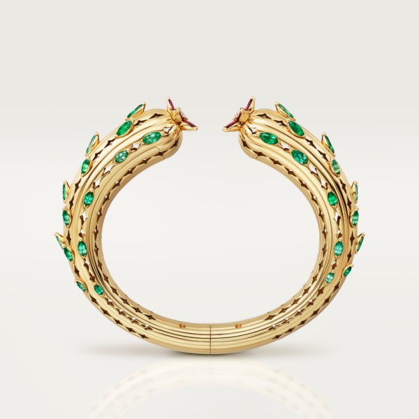 Cactus de Cartier bracelet Yellow gold, emeralds, rubies, diamonds