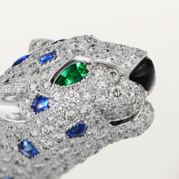 Panthère de Cartier bracelet White gold, emerald, sapphire, onyx, diamonds