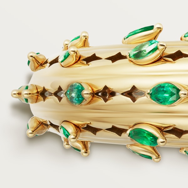 Cactus de Cartier bracelet Yellow gold, emeralds, rubies, diamonds