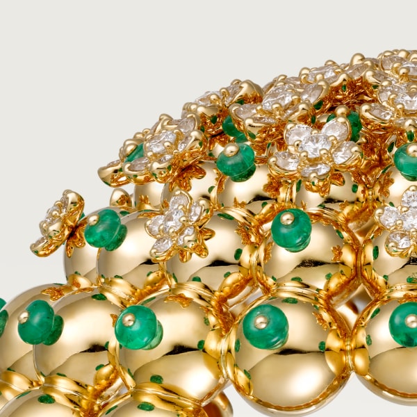 Cactus de Cartier bracelet Yellow gold, emeralds, diamonds