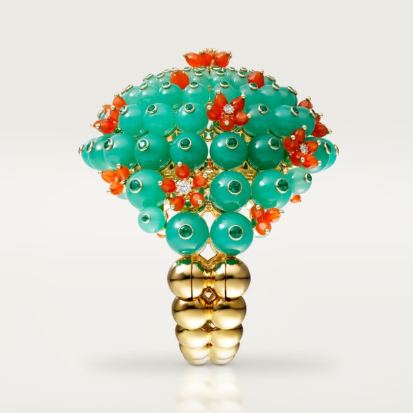 Cactus de Cartier bracelet Yellow gold, emeralds, chrysoprases, carnelians, diamonds