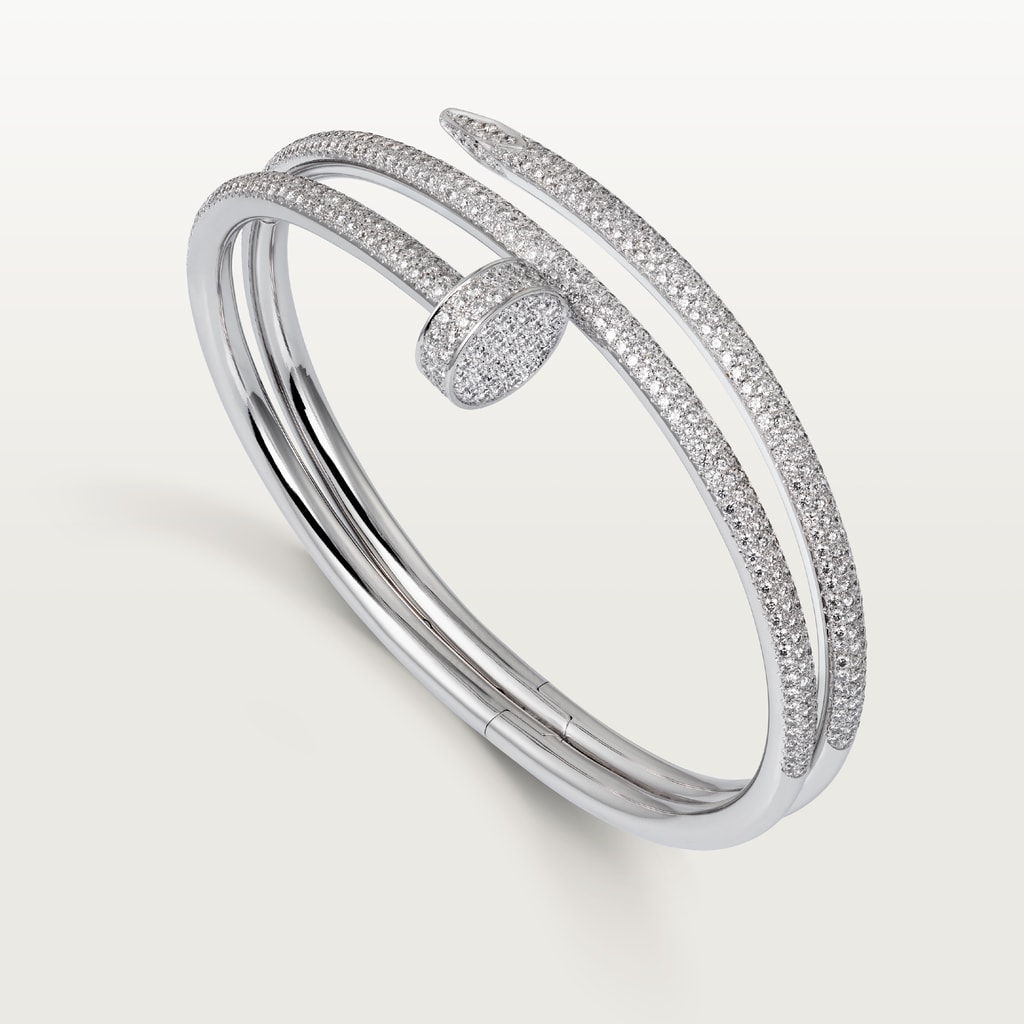 Juste un Clou bracelet, double, semi-pavedWhite gold, diamonds