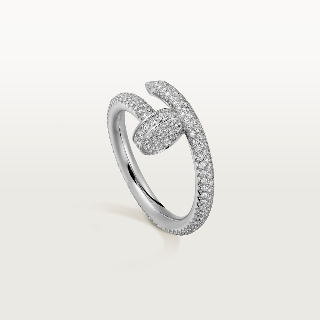 Juste un Clou ring, classic model, pavedWhite gold, diamonds