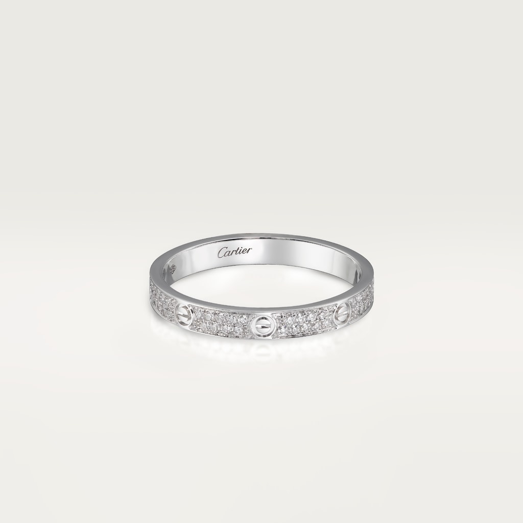 Love ring, mini model, pavedWhite gold, diamonds