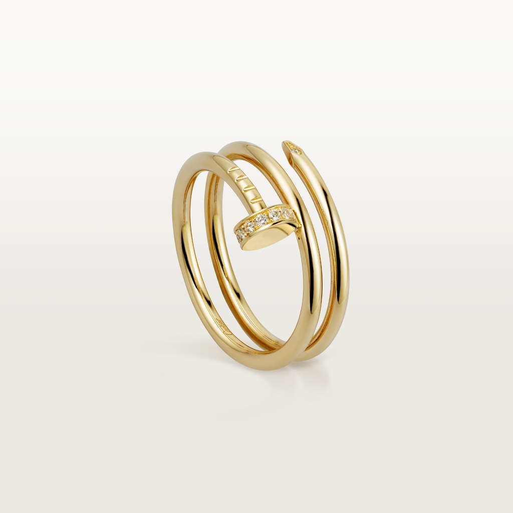 Juste un Clou ring, double, diamondsYellow gold, diamonds