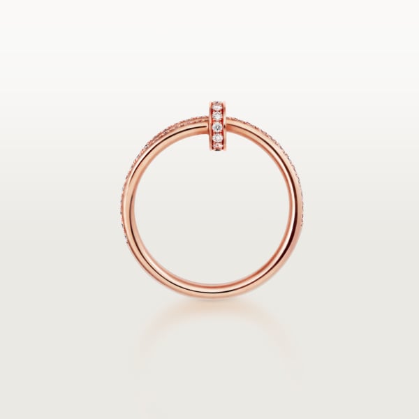 Juste un Clou ring, double, semi-paved Rose gold, diamonds