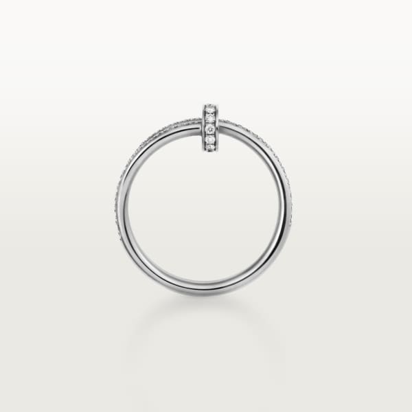 Juste un Clou ring, double, semi-paved White gold, diamonds