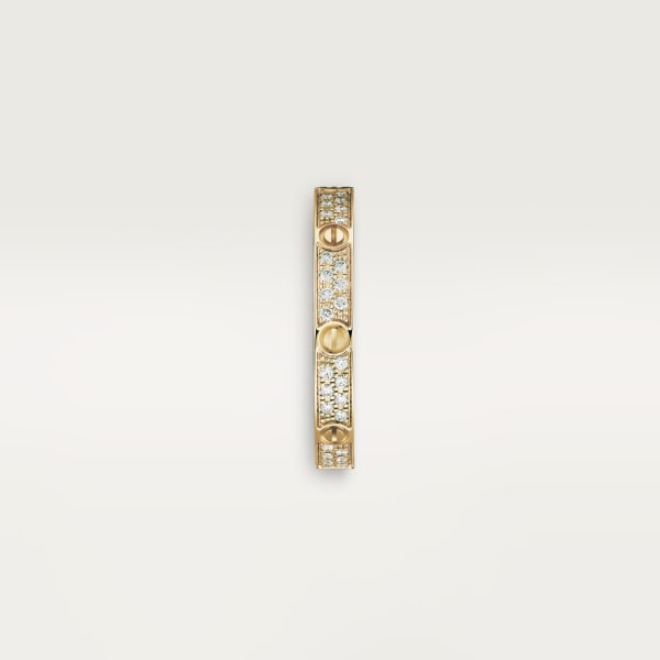 Love ring, mini model, paved Yellow gold, diamonds