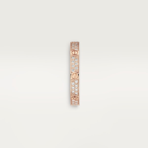 Love ring, small model Rose gold, diamonds