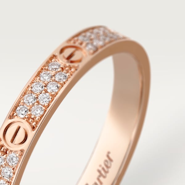 Love ring, small model Rose gold, diamonds