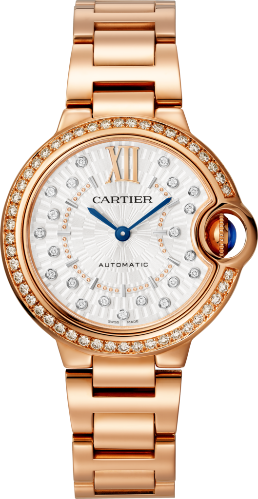 Ballon Bleu de Cartier watch33 mm, automatic mechanical movement, rose gold, diamonds