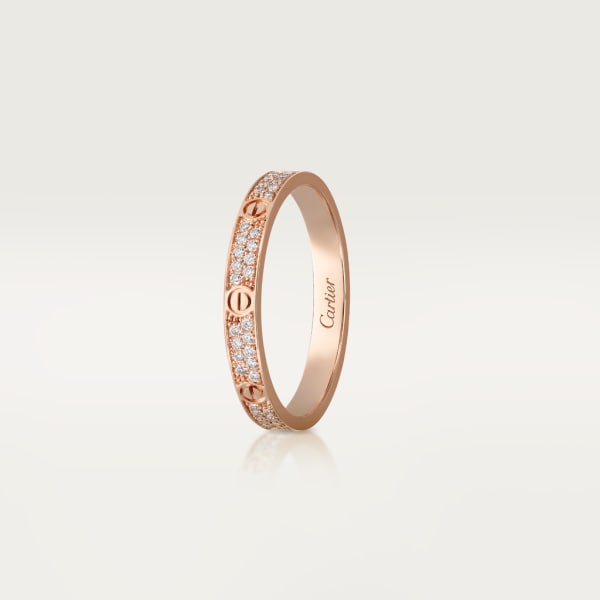 Love ring, small model Rose gold, diamonds