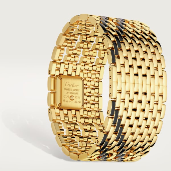 Panthère de Cartier watch Cuff, quartz movement, yellow gold lacquer