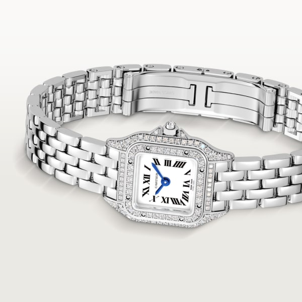 Panthère de Cartier watch Mini model, quartz movement, white gold