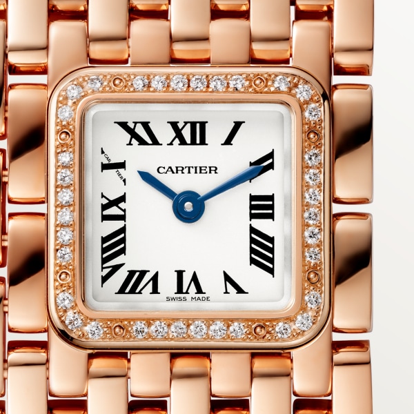 Panthère de Cartier watch Cuff, quartz movement, rose gold, diamonds