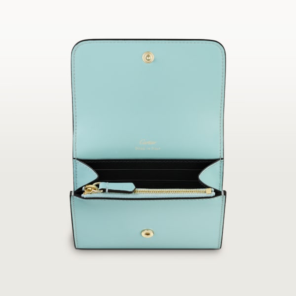 Mini wallet, C de Cartier Mint calfskin, golden and mint enamel-finish