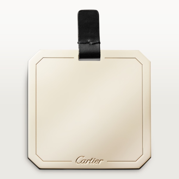 Mini model chain bag, C de Cartier Black calfskin, gold and black enamel finish