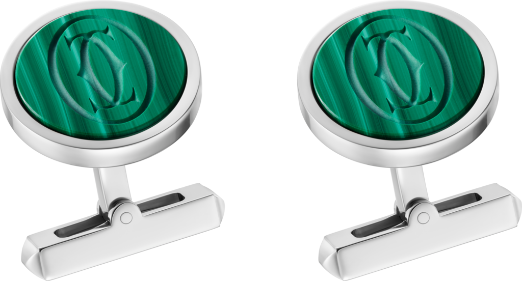 CufflinksSterling silver, malachite, palladium finish