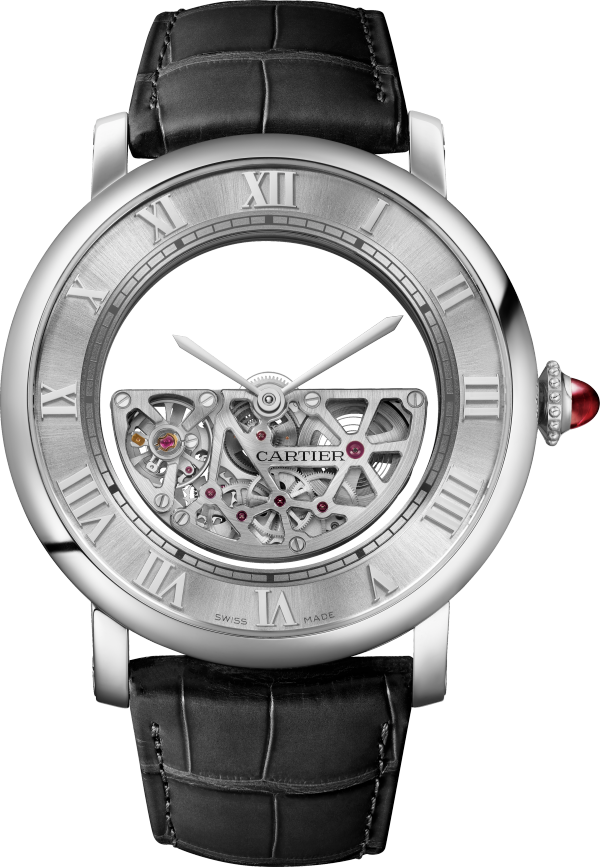 Rotonde de Cartier Masse Mystérieuse watch Limited edition of 30 numbered boxes, platinum, interchangeable leather straps