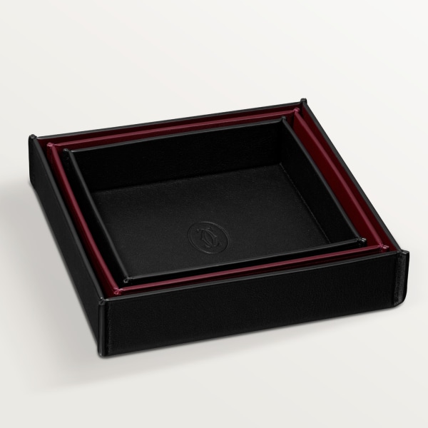 Set of 3 Must de Cartier trinket trays Black and burgundy calfskin