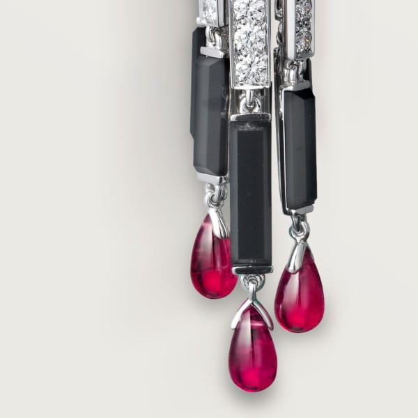 Panthère de Cartier earrings White gold, ruby, emeralds, onyx, diamonds