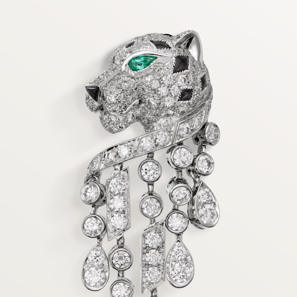 Panthère de Cartier earrings White gold, emeralds, onyx, diamonds