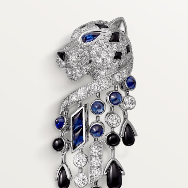 Panthère de Cartier earrings White gold, sapphires, onyx, diamonds