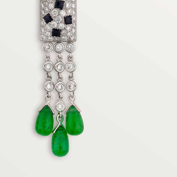 Panthère de Cartier earrings White gold, emeralds, onyx, diamonds