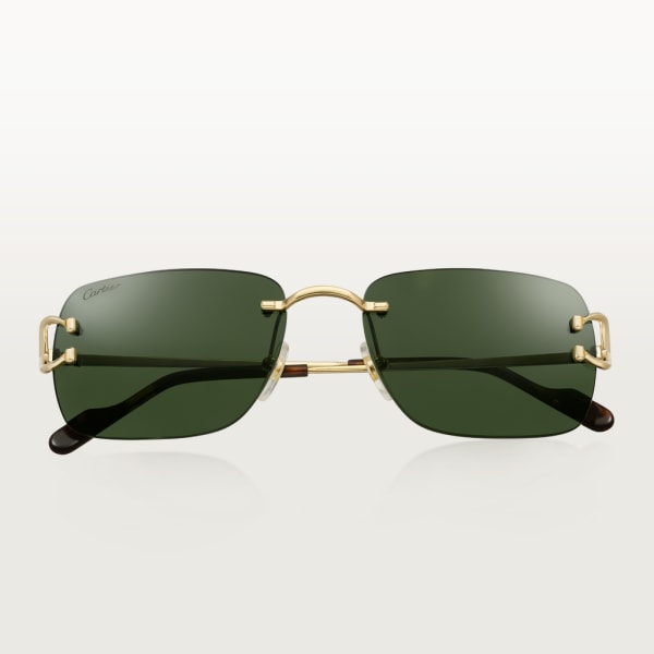 Signature C de Cartier sunglasses Smooth golden-finish metal, green lenses