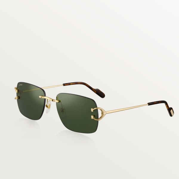 Signature C de Cartier sunglasses Smooth golden-finish metal, green lenses