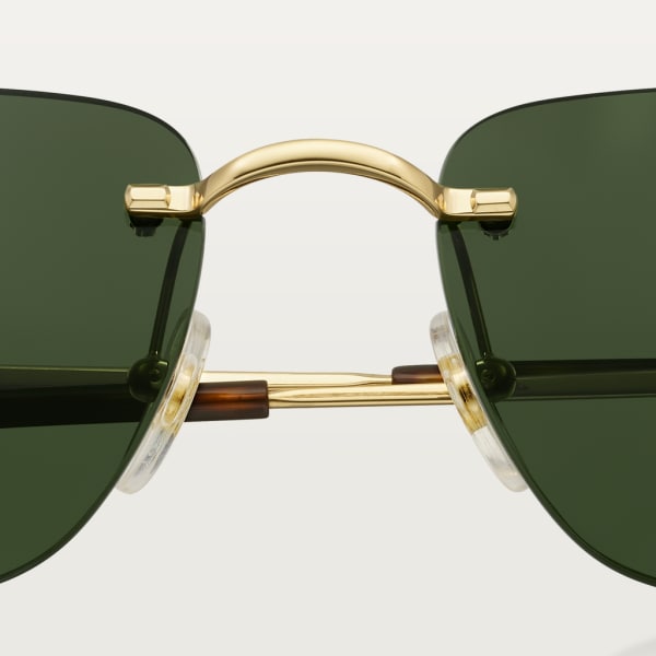 Signature C de Cartier sunglasses Smooth golden-finish metal, green lenses