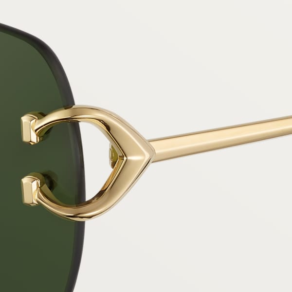 Signature C de Cartier sunglasses Smooth golden-finish metal, green lenses